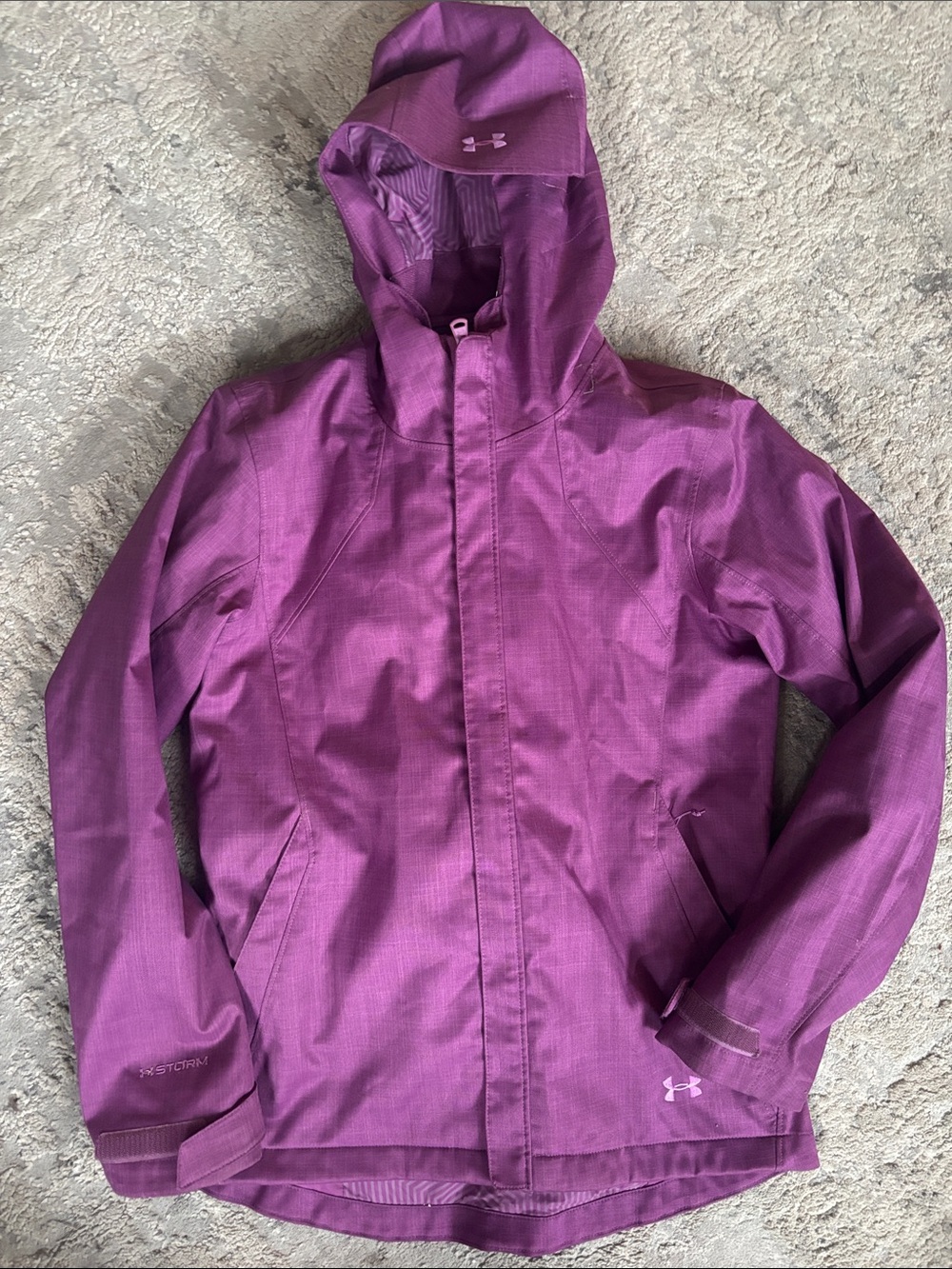 Under Armour Girls' Hooded Purple Rain Jacket instorm
